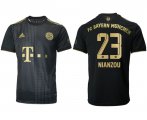 Wholesale Cheap Men 2021-2022 Club Bayern Munchen away aaa version black 23 Adidas Soccer Jersey