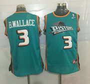 Wholesale Cheap Men's Detroit Pistons #3 Ben Wallace Teal Green Hardwood Classics Soul Swingman Throwback Jersey