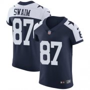 Wholesale Cheap Nike Cowboys #87 Geoff Swaim Navy Blue Thanksgiving Men's Stitched NFL Vapor Untouchable Throwback Elite Jersey