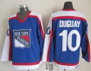 Wholesale Cheap Rangers #10 Ron Duguay Blue/White CCM Throwback Stitched NHL Jersey