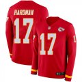 Wholesale Cheap Nike Chiefs #17 Mecole Hardman Red Team Color Men's Stitched NFL Limited Therma Long Sleeve Jersey