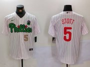 Cheap Men's Philadelphia Phillies #5 Bryson Stott White Green Cool Base Stitched Jerseys