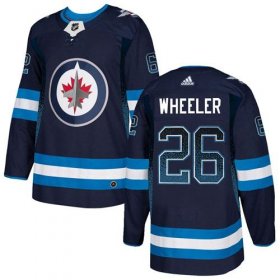 Wholesale Cheap Adidas Jets #26 Blake Wheeler Navy Blue Home Authentic Drift Fashion Stitched NHL Jersey