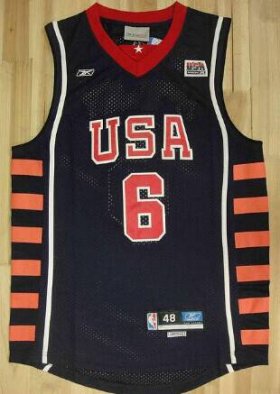 Wholesale Cheap Men\'s 2004 Olympics Team USA #6 Tracy McGrady Navy Blue Swingman Jersey