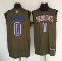 Wholesale Cheap Oklahoma City Thunder #0 Russell Westbrook Olive Nike Swingman Jersey