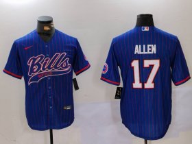 Cheap Men\'s Buffalo Bills #17 Josh Allen Blue Team Cool Base Stitched Baseball Jersey1