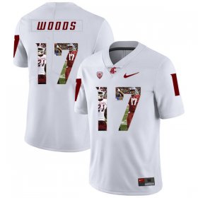 Wholesale Cheap Washington State Cougars 17 Kassidy Woods White Fashion College Football Jersey