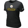 Wholesale Cheap Women's Nike Pittsburgh Steelers Authentic Logo T-Shirt Black