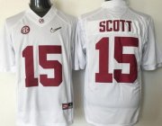 Wholesale Cheap Men's Alabama Crimson Tide #15 JK Scott White 2016 Playoff Diamond Quest College Football Nike Limited Jersey