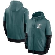 Wholesale Cheap Philadelphia Eagles Nike Sideline Impact Lockup Performance Full-Zip Hoodie Midnight Green