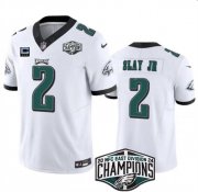 Cheap Men's Philadelphia Eagles #2 Darius Slay JR White 2024 NFC Est Champions With 3-Star C Patch F.U.S.E. Vapor Untouchable Limited Stitched Football Jersey