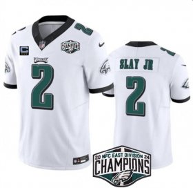 Cheap Men\'s Philadelphia Eagles #2 Darius Slay JR White 2024 NFC Est Champions With 3-Star C Patch F.U.S.E. Vapor Untouchable Limited Stitched Football Jersey