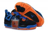 Wholesale Cheap Air Jordan 4 Womens cavs Shoes blue/black-orange