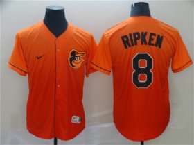 Men\'s Baltimore Orioles #8 Cal Ripken Jr. Orange Fade Stitched Baseball Jersey