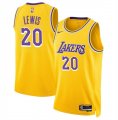 Cheap Men's Los Angeles Lakers #20 Maxwell Lewis Yellow 2024 Icon Edition Stitched Basketball Jersey