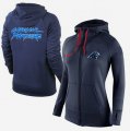 Wholesale Cheap Women's Nike Carolina Panthers Full-Zip Performance Hoodie Dark Blue