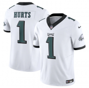 Wholesale Cheap Men's Philadelphia Eagles #1 Jalen Hurts White 2023 F.U.S.E. Vapor Untouchable Limited Stitched Football Jersey