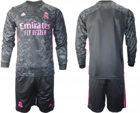 Wholesale Cheap 2021 Men Real Madrid away long sleeve soccer jerseys