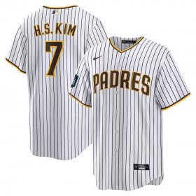 Men\'s San Diego Padres #7 Ha Seong Kim White Stitched MLB Cool Base Nike White Jersey