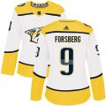 Wholesale Cheap Adidas Predators #9 Filip Forsberg White Road Authentic Women's Stitched NHL Jersey