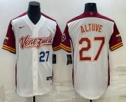 Cheap Mens Venezuela Baseball #27 Jose Altuve Number 2023 White World Baseball Classic Stitched Jersey