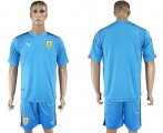 Wholesale Cheap Uruguay Blank Blue Goalkeeper Soccer Country Jersey