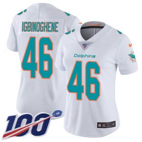 Wholesale Cheap Nike Dolphins #46 Noah Igbinoghene White Women\'s Stitched NFL 100th Season Vapor Untouchable Limited Jersey