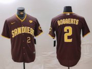 Cheap Men's San Diego Padres #2 Xander Bogaerts Brown With PS Patch Cool Base Stitched Jerseys