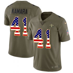 Wholesale Cheap Nike Saints #41 Alvin Kamara Olive/USA Flag Men\'s Stitched NFL Limited 2017 Salute To Service Jersey