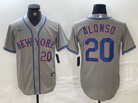 Cheap Men\'s New York Mets #20 Pete Alonso Grey Stitched Baseball Jersey