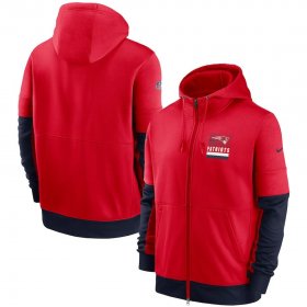 Wholesale Cheap New England Patriots Nike Sideline Impact Lockup Performance Full-Zip Hoodie Red