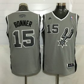 Wholesale Cheap Men\'s San Antonio Spurs #15 Matt Bonner Revolution 30 Swingman Gray Jersey