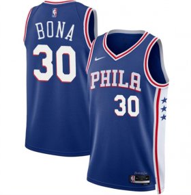 Cheap Men\'s Philadelphia 76ers #30 Adam Bona Royal 2024 Draft Icon Edition Basketball Stitched Jersey