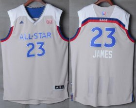 Wholesale Cheap Men\'s Eastern Conference Cleveland Cavaliers #23 LeBron James adidas Gray 2017 NBA All-Star Game Swingman Jersey