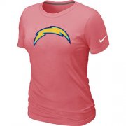 Wholesale Cheap Women's Nike Los Angeles Chargers Pink Logo T-Shirt