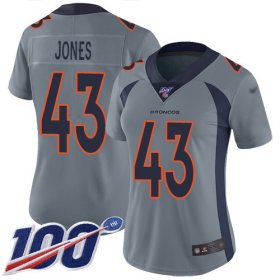 Wholesale Cheap Nike Broncos #43 Joe Jones Gray Women\'s Stitched NFL Limited Inverted Legend 100th Season Jersey