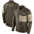 Wholesale Cheap Men's Los Angeles Chargers Nike Olive Salute to Service Sideline Hybrid Half-Zip Pullover Jacket