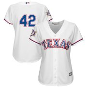 Wholesale Cheap Texas Rangers #42 Majestic Women's 2019 Jackie Robinson Day Official Cool Base Jersey White