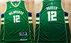 Wholesale Cheap Men\'s Milwaukee Bucks #12 Jabari Parker Revolution 30 Swingman 2015 New Green Jersey