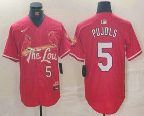 Cheap Men\'s St Louis Cardinals #5 Albert Pujols Red 2024 City Connect Limited Stitched Jersey