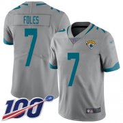 Wholesale Cheap Nike Jaguars #7 Nick Foles Silver Men's Stitched NFL Limited Inverted Legend 100th Season Jersey