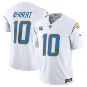 Cheap Men\'s Los Angeles Chargers #10 Justin Herbert White 2024 F.U.S.E. With 4-Star C Patch Vapor Untouchable Limited Stitched Jersey