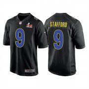 Wholesale Cheap Men's Los Angeles Rams #9 Matthew Stafford 2022 Black Super Bowl LVI Game Stitched Jersey