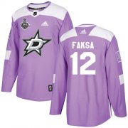 Cheap Adidas Stars #12 Radek Faksa Purple Authentic Fights Cancer Youth 2020 Stanley Cup Final Stitched NHL Jersey