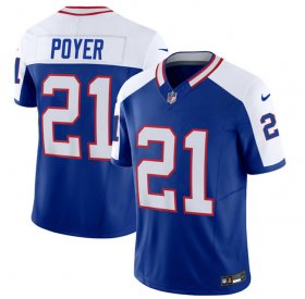 Wholesale Cheap Men\'s Buffalo Bills #21 Jordan Poyer Blue White 2023 F.U.S.E. Throwback Vapor Untouchable Limited Football Stitched Jersey