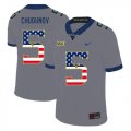 Wholesale Cheap West Virginia Mountaineers 5 Chris Chugunov Gray USA Flag College Football Jersey