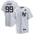 Cheap Men's New York Yankees #99 Aaron Judge White 2024 World Series With Name Cool Base Stitched Baseball Jersey