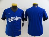 Wholesale Cheap Youth Los Angeles Dodgers Blank Blue 2021 City Connect Cool Base Stitched Jersey