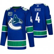 Wholesale Cheap Men's Vancouver Canucks #4 Josh Teves Adidas Blue 2019-20 Home Authentic NHL Jersey