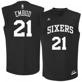 Wholesale Cheap Philadelphia 76ers #21 Joel Embiid Black Chase Fashion Replica Jersey